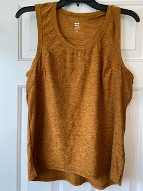 Title Nine Mustard Yellow Brown Buttah Soft Tank Sz Medium